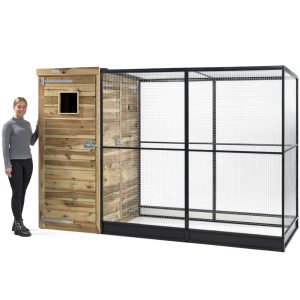 Voldux Volière Thomas Links 289x120x190 cm vogelvolière met sluis en aluminium vlucht