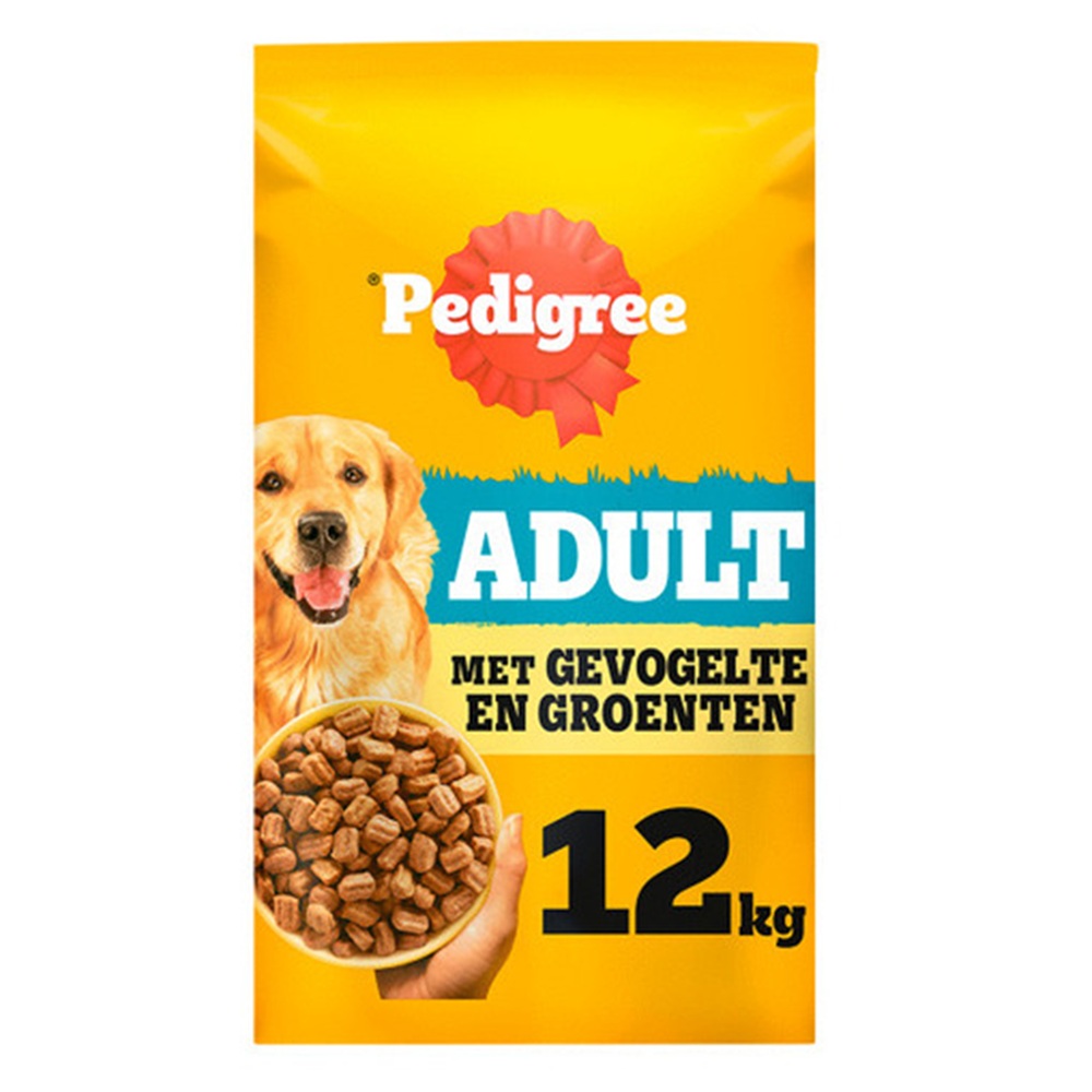 Pedigree droog adult kip 12kg hondenbrokken met kip en groente