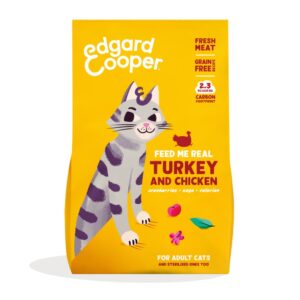 Edgard&Cooper kat adult kalkoen kip 2kg graanvrije kattenbrokken met vers vlees