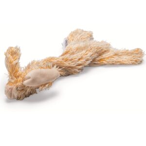 Flatino pluche konijn bruin 30x13 cm hondenspeeltje zonder vulling