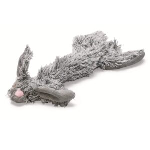 Flatino pluche konijn zwart 30x13 cm hondenspeeltje zonder vulling