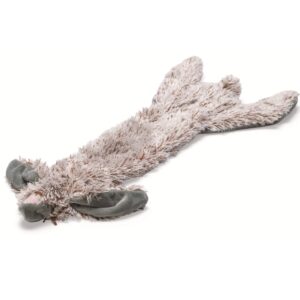 Flatino pluche konijn grijs 52x15 cm hondenspeeltje zonder vulling