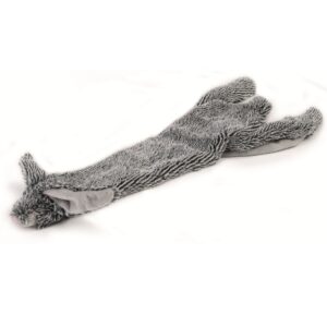 Flatino pluche konijn zwart 52x15 cm hondenspeeltje zonder vulling