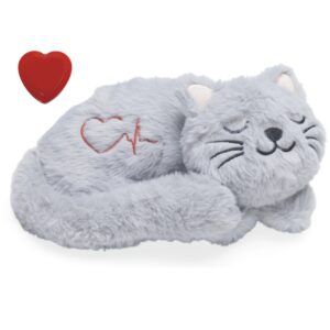 Kitten Heartbeat Knuffel Pur 23x13x11 cm met kunstmatige hartslag