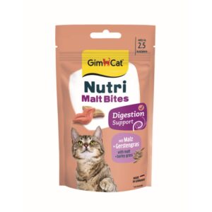 GimCat Nutri Malt Bites 40 gram kattensnack met mout en gerstegras tegen haarballen