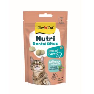 GimCat Nutri Dental Bites 40 gram kattensnack met kattenkruid en zeewiermeel voor gebit