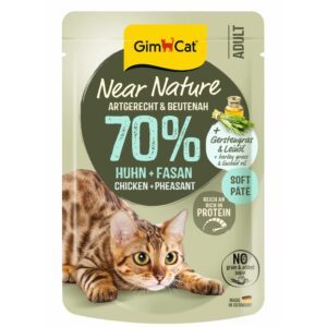 GimCat Near Nature Kip & Fazant 85 gram graanvrij natvoer met hoog vleesgehalte