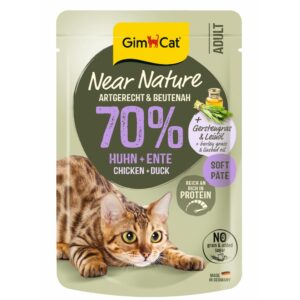 GimCat Near Nature Kip & Eend 85 gram graanvrij natvoer voor volwassen katten