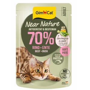 GimCat Near Nature Rund & Eend 85 gram graanvrij natvoer voor volwassen katten