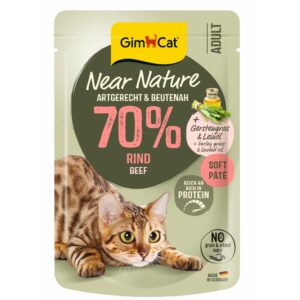 GimCat Near Nature Rund 85 gram graanvrij natvoer met rund voor volwassen katten