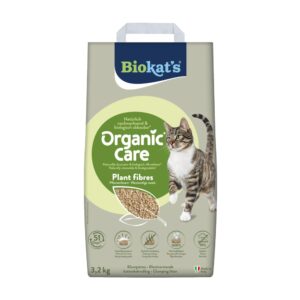 Biokat’s Organic Care Plant Fibres 8 liter kattenbakvulling van natuurlijke plantenvezels met sterke klontvorming en geurbinding