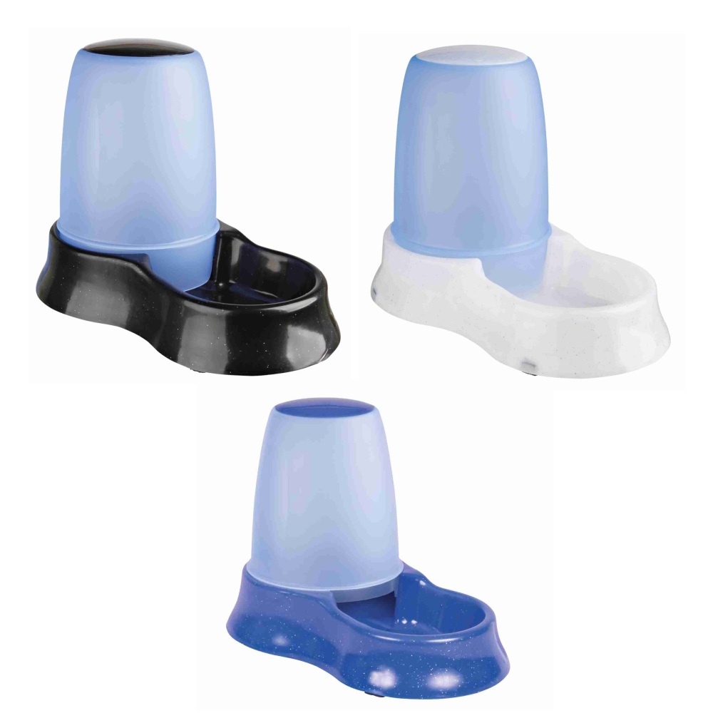 Trixie voer- en waterdispenser 1,5 liter van kunststof met draaibaar reservoir voor voer of water en slipvaste rubberen voetjes