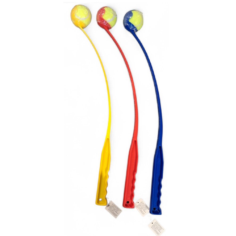 Tennisballenwerper 63cm werpstok met tennisbal voor honden