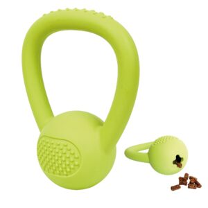 Groene Ruffies Kettleball 18x15cm hondenspeelgoed van rubber met opening voor trainingssnoepjes