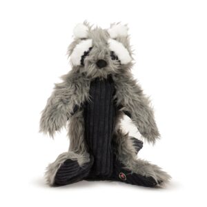 Hondenspeelgoed Wasbeer X-brace 40x10x33cm sterke pluche hondenknuffel met touwskelet pieper en knispermateriaal