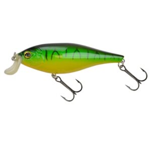 LFT Fanatic Shallow Shad 8,8cm Fire Tiger drijvende roofvisplug van 15 gram met VMC haken voor ondiep vissen