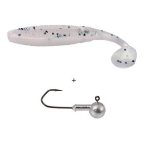 LFT Commotion Shads 8,5cm Salt & Pepper set met drie shads en jighead voor het vissen op roofvis