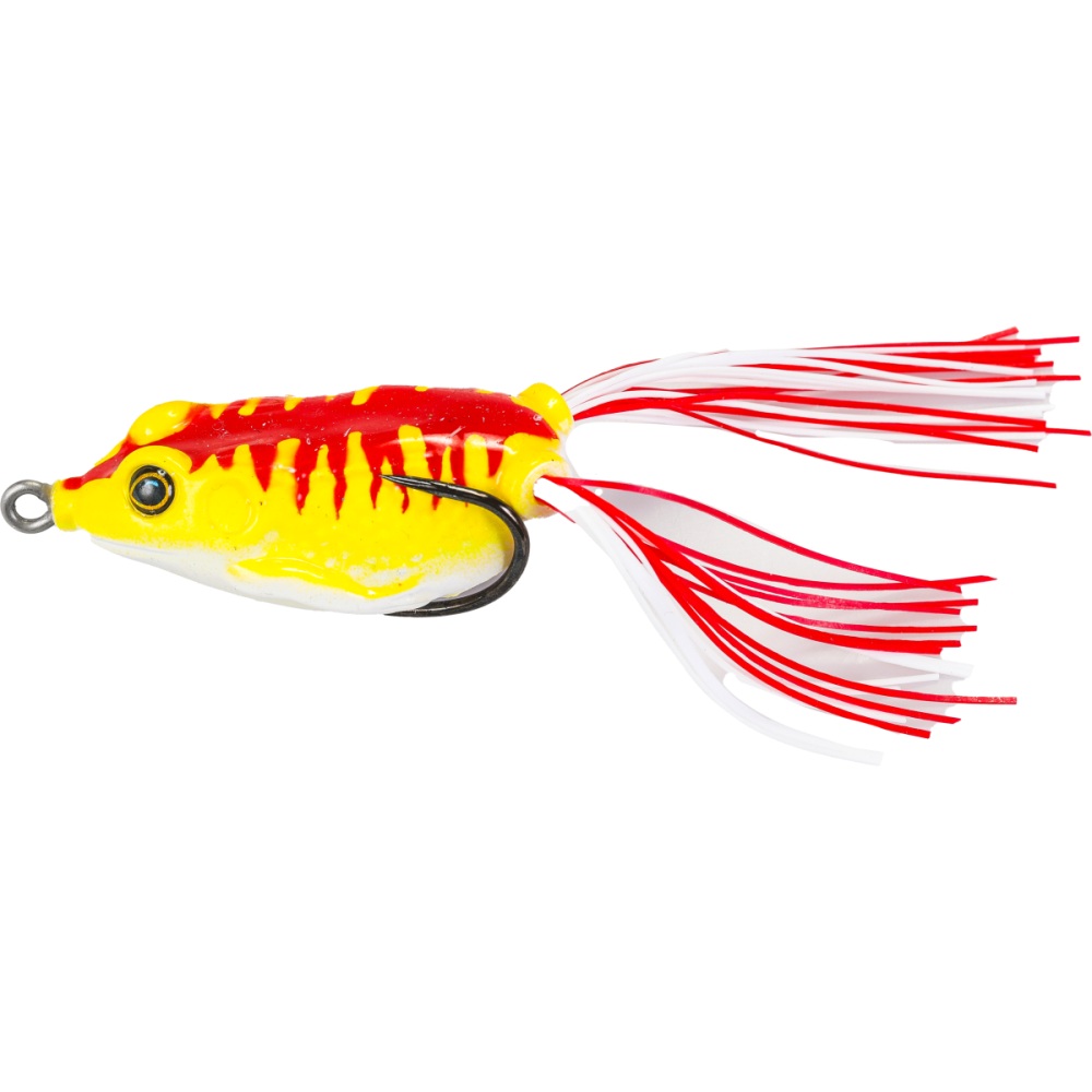 LFT Active Frog 6cm 15gr Red Yellow topwater kikker met rubberen fibers voor het vissen op roofvis aan de oppervlakte