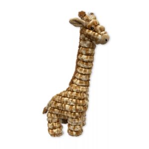 Hondenknuffel giraffe XXL van Quapas! groot pluche hondenspeelgoed met pieper in bruin en crème