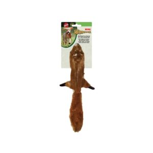 Skinneeez eekhoorn small 38cm plat hondenspeeltje zonder vulling met pieper in kop en staart