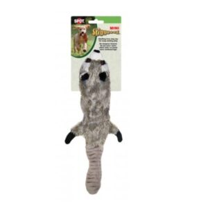 Skinneeez wasbeer small 38cm plat hondenspeeltje zonder vulling met pieper in kop en staart