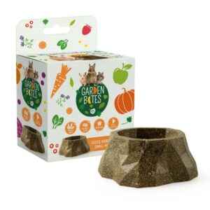 Garden Bites Nibble eetkom 8x8x3cm vegetarische knaagdiersnack met timotheegras groenten en fruit voor knaagdieren