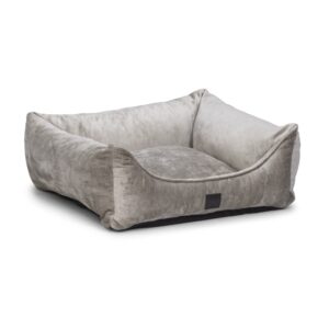 Designed by Lotte Orthopedische hondenmand Soft Essence lichtgrijs met memory foam vulling, velours stof en anti-slip bodem