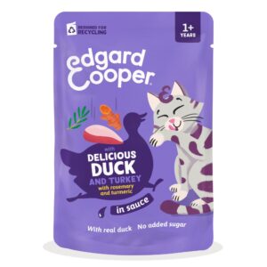 Edgard & Cooper Eend en Kalkoen in Saus 85 gram hypoallergeen graanvrij kattenvoer in maaltijdzakje