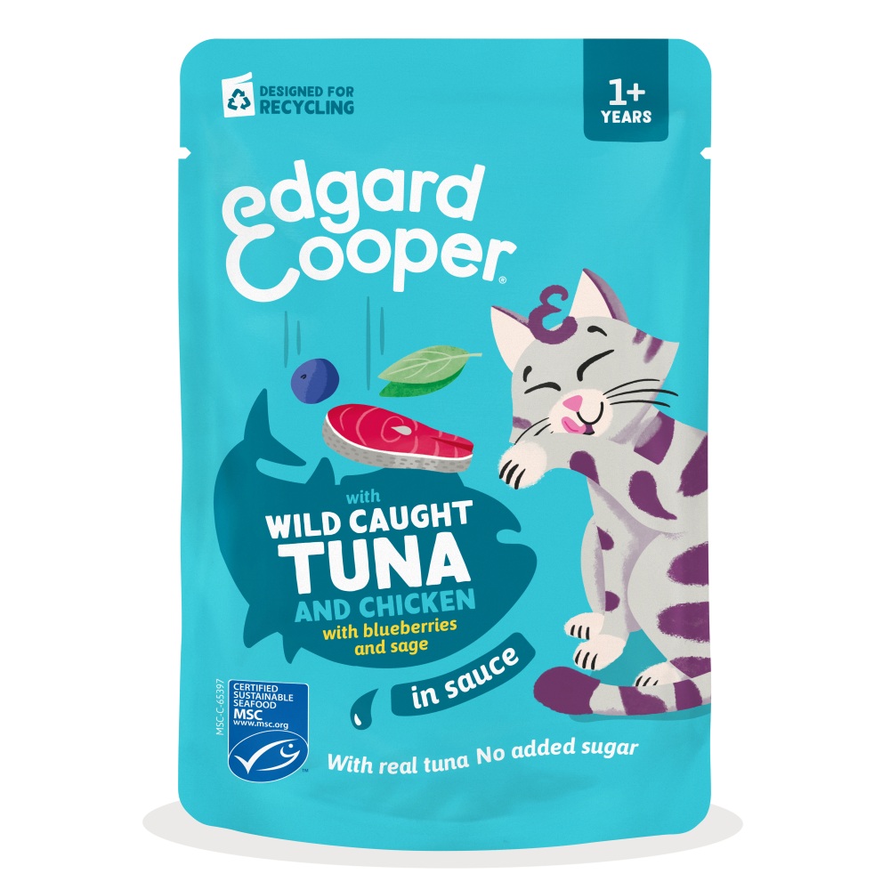 Edgard & Cooper Tonijn & Kip in Saus 85 gram graanvrij kattenvoer