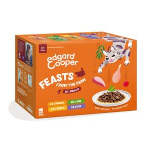 Edgard & Cooper Farm Selectie 12x85 gram kattenvoer met kip, lam, kalkoen en eend in saus