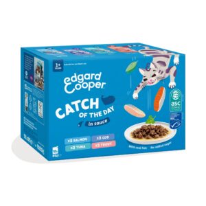 Edgard & Cooper Catch Selectie 12x85 gram kattenvoer met zalm, kabeljauw, tonijn en forel in saus