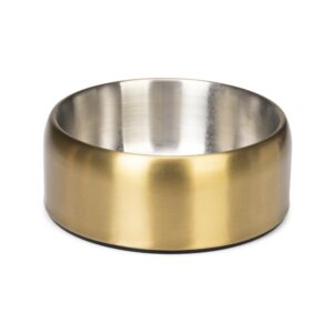 Designed by Lotte Noar RVS hondenvoerbak in goud met antislip onderzijde