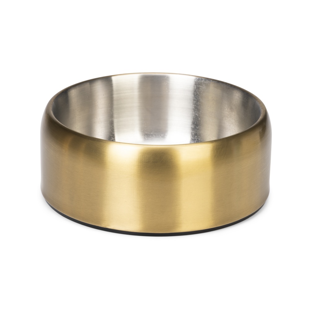 Designed by Lotte Noar RVS hondenvoerbak in goud met antislip onderzijde