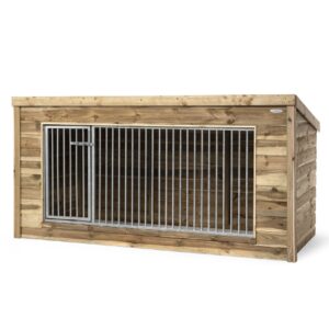 Voldux hondenkennel Luna 260x132x130 cm onderhoudsvrije buitenkennel met kennelpaneel en schuin dak