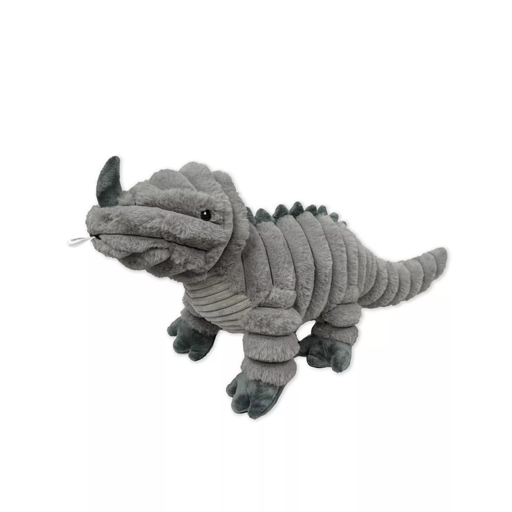 Quapas Hondenknuffel XXL Rhino-Iguana in grijze tinten met zacht pluche en ingebouwde pieper
