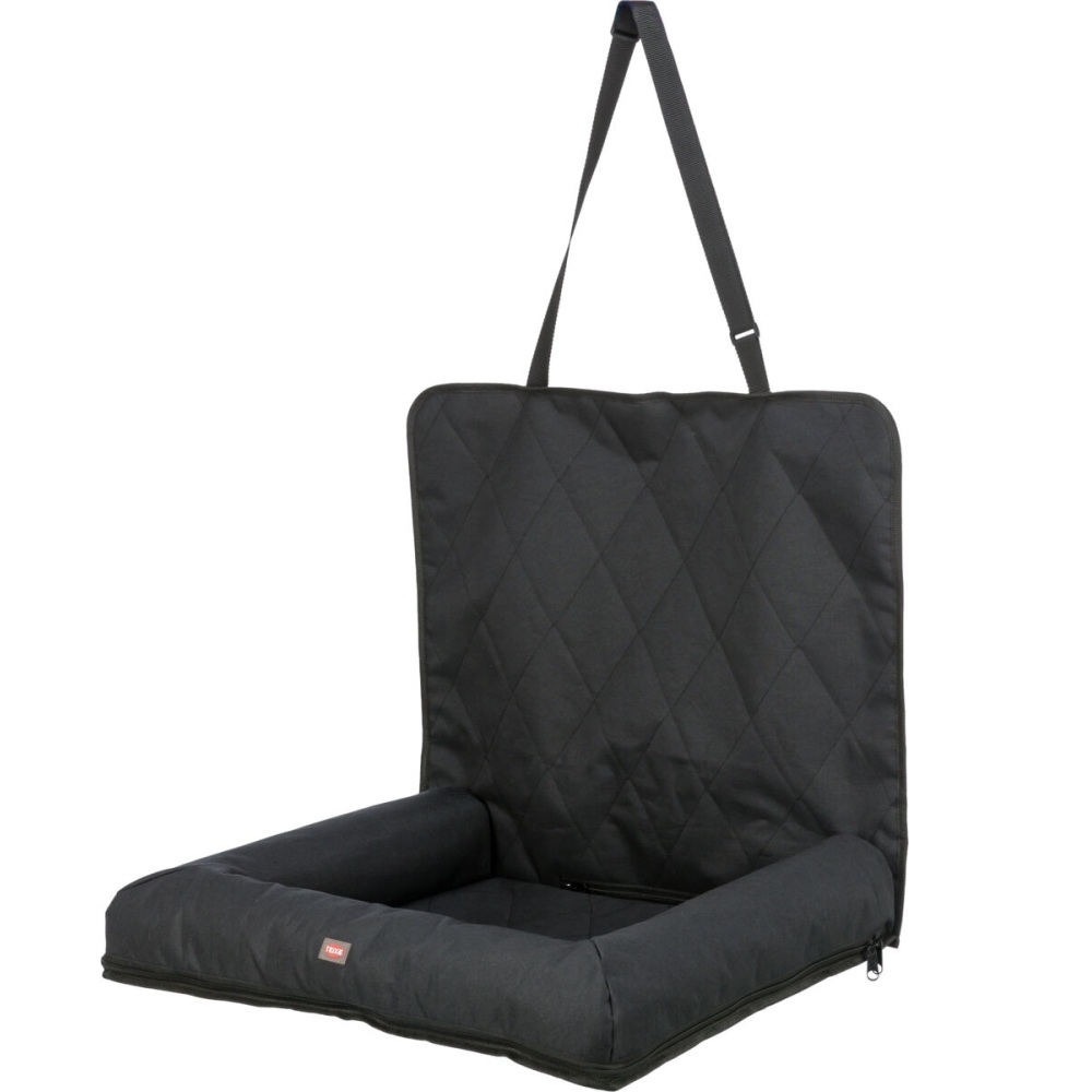 TRIXIE autostoel kussen voor hond zwart 61 × 10 × 50 cm met gordeldoorvoer