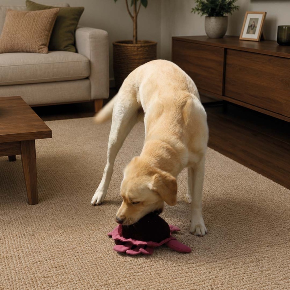 D&D HOME Knuffelspeeltje SUKI bordeaux krab 30 × 30 × 12 cm voor honden