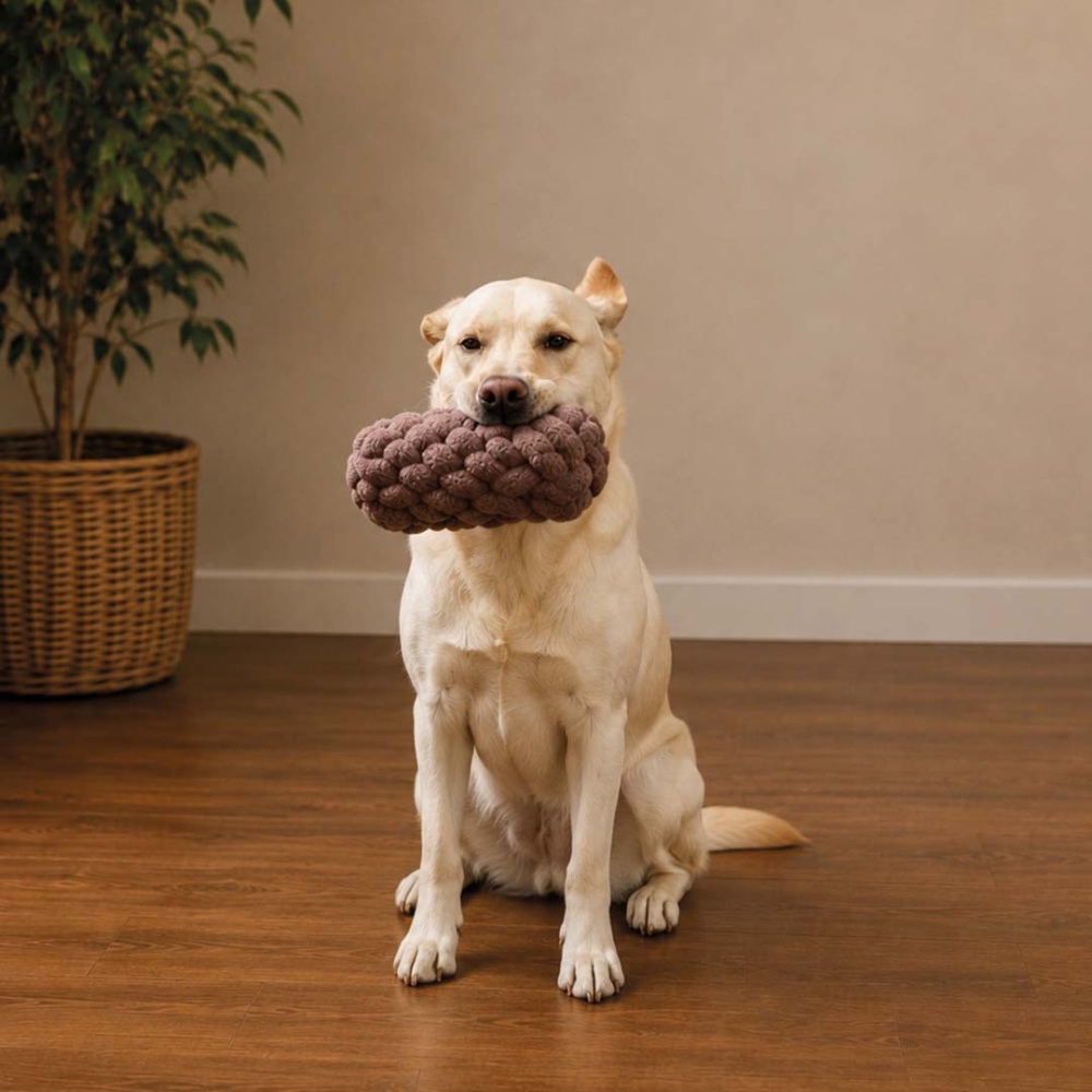 D&D HOME Teddy Roll bruin touwspeeltje voor honden