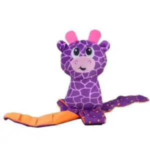 Nina Ottosson Silly Legz Giraffe paarse pluche hondenpuzzel met oprolbare snackpoten
