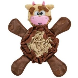 Nina Ottosson Snuffle Palz Cow bruine pluche snuffelmat en hondenpuzzel