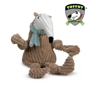 HuggleHounds Ant Eater Knottie pluche miereneter hondenspeeltje met knopen en piepers