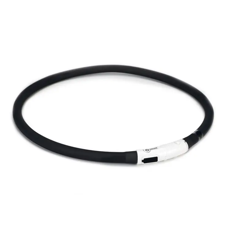Beeztees Safety Gear Dogini Zwart 70 cm lichtgevende siliconen hondenhalsband