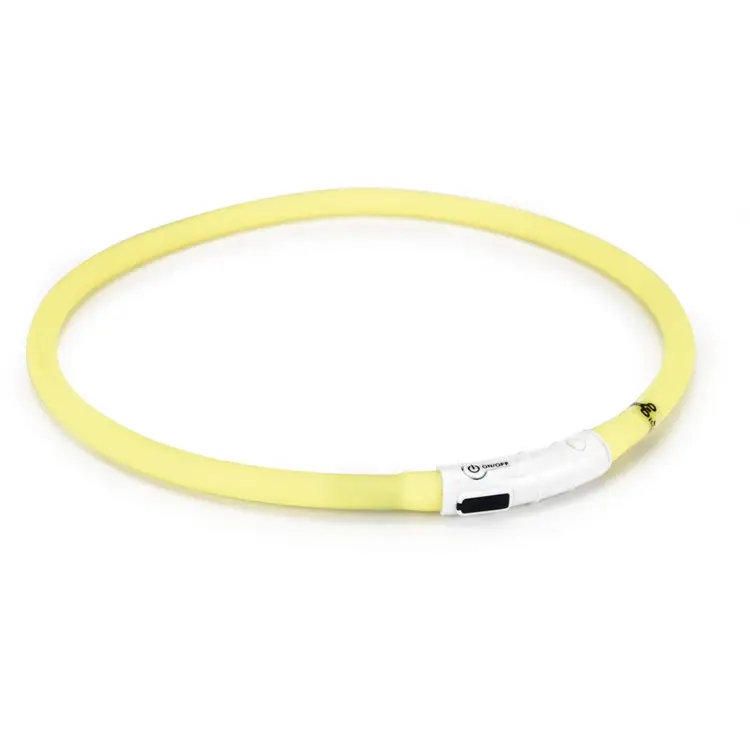 Beeztees Safety Gear Dogini Geel 70 cm lichtgevende siliconen hondenhalsband