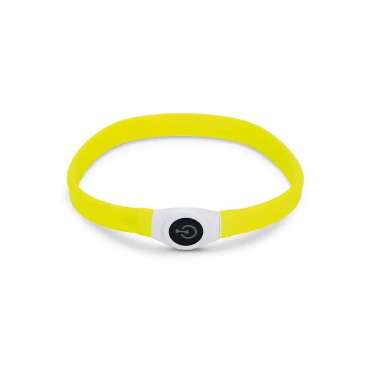 Beeztees Safety Gear Glowy geel65 × 2,5 cm lichtgevende hondenhalsband
