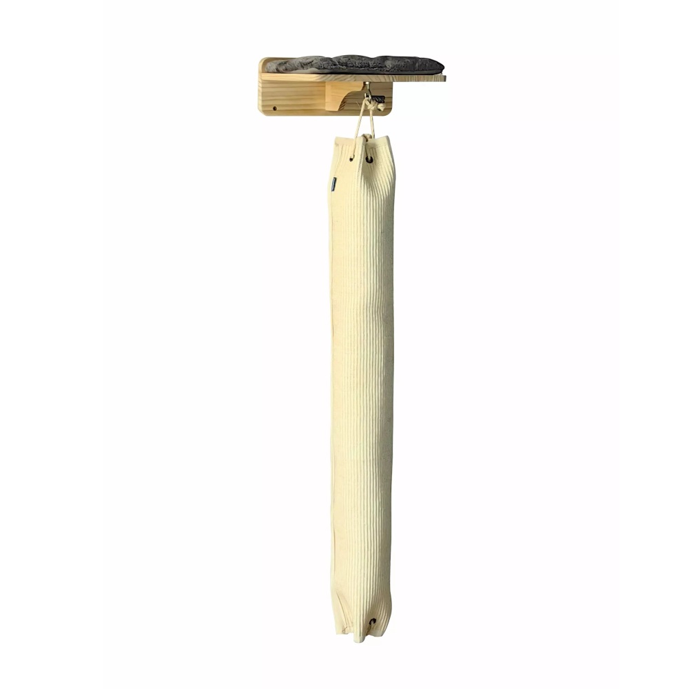 Quapas klimzak kat grijs 150 cm met sisal, ligplateau en kussen