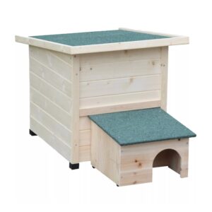 Egelhuis Mansion XL 53 × 65 × 52 cm van hout met tunnelingang en bitumen dak