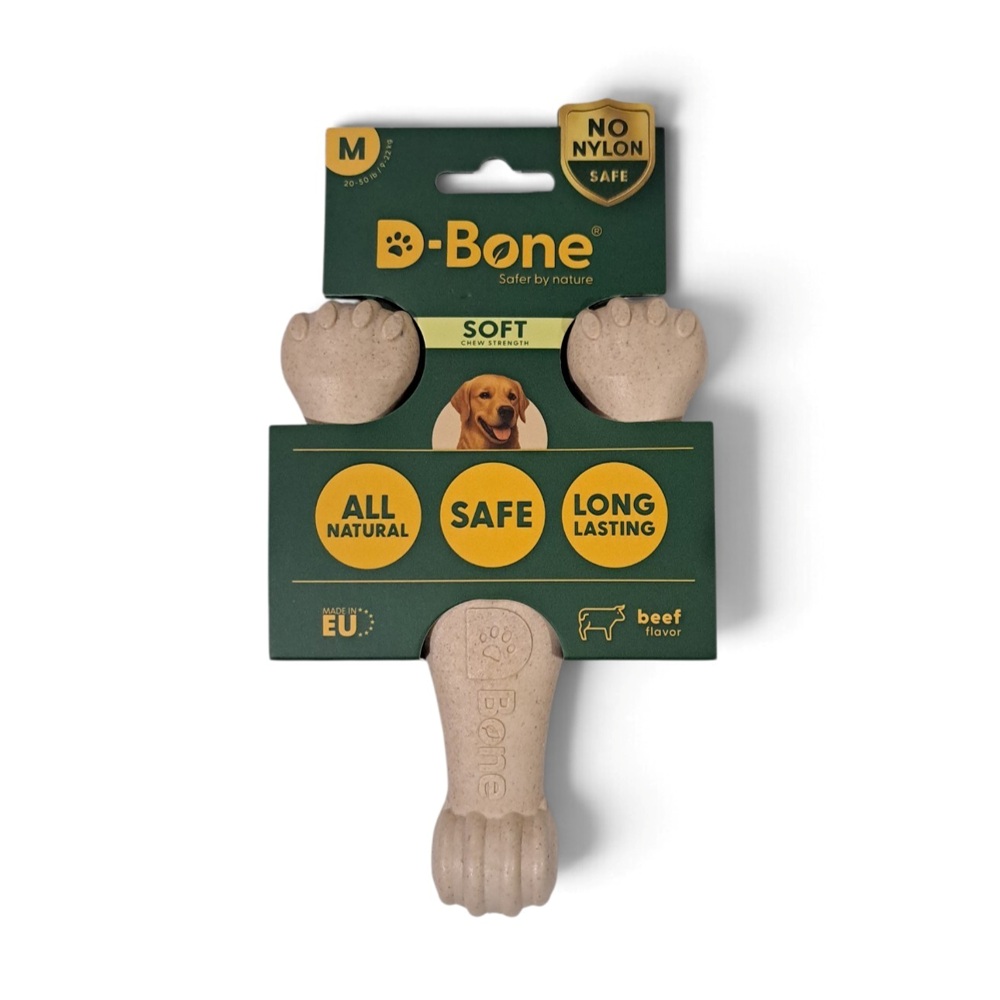 D-Bone Medium Soft Beef nylonvrij kauwspeeltje met rundsmaak voor honden