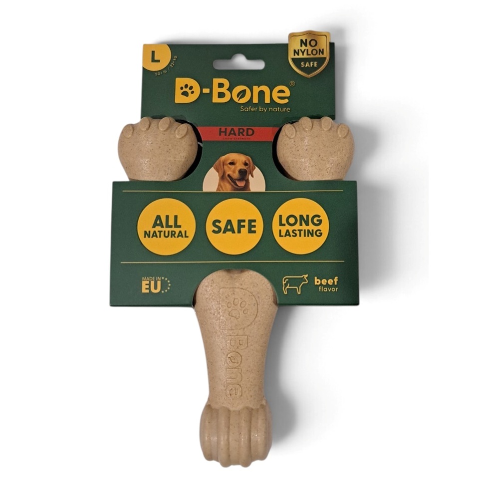 D-Bone Large Hard Beef stevig nylonvrij kauwspeeltje met rundsmaak voor honden