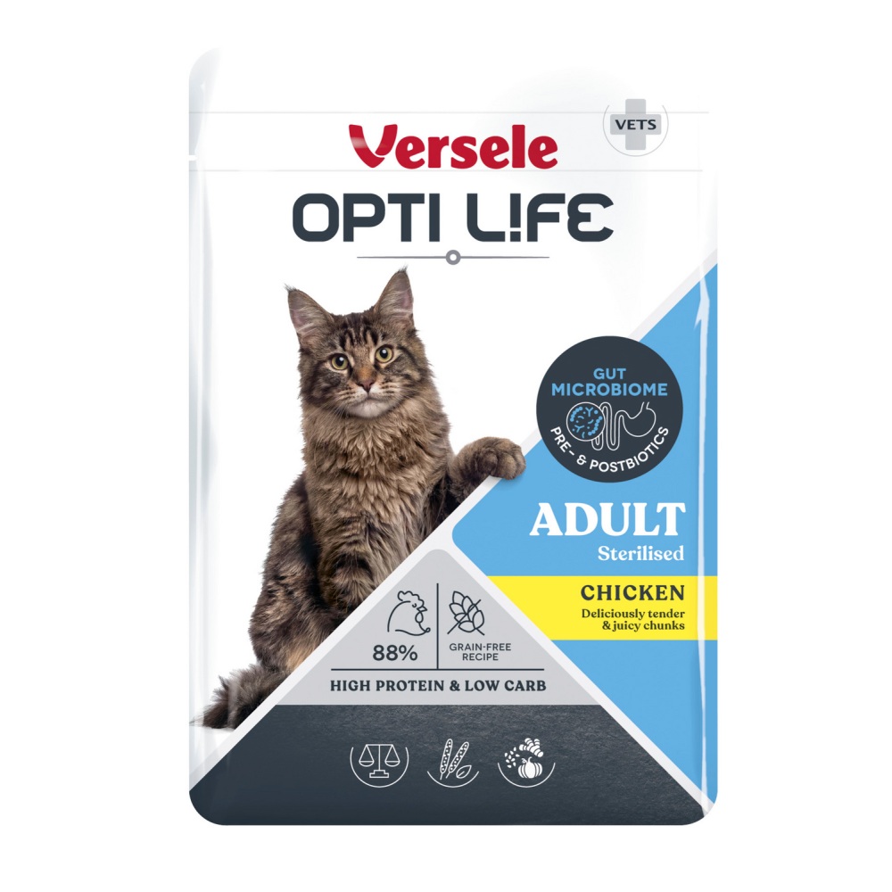 Opti Life Adult Sterilised Chunks in Bouillon Kip 85 gram voor gesteriliseerde katten