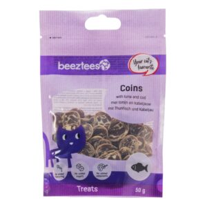 Beeztees Kattensnack Coins Tonijn en Kabeljauw 50 gram